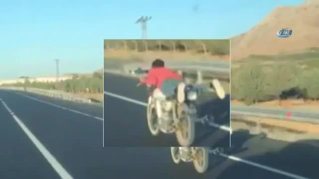 Motosiklet sürücüsünün tehlikeli yolculuğu