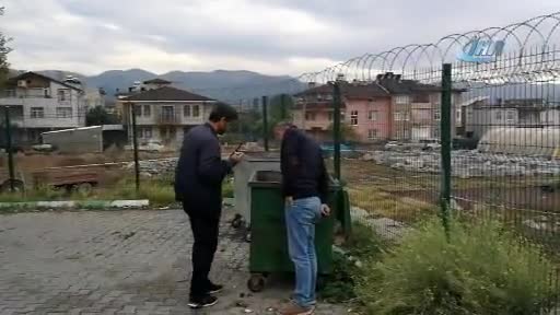 Bursa'da çöp konteynırından gelen ses polisi alarma geçirdi