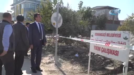 Bursa Yunuseli'nde kamulaştırılan binalar yıkıldı
