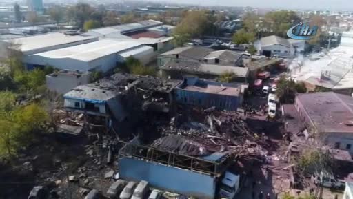 Bursa'da patlama bölgesi havadan görüntülendi