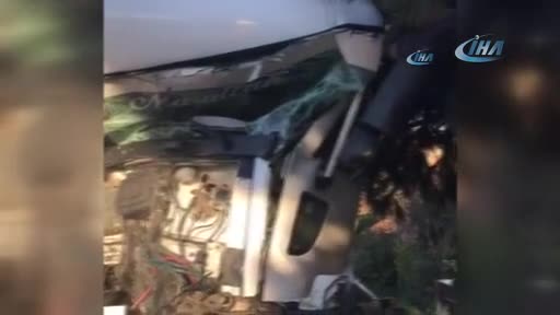 Bursa'da gözünü güneş alan tanker sürücüsü kaza yaptı