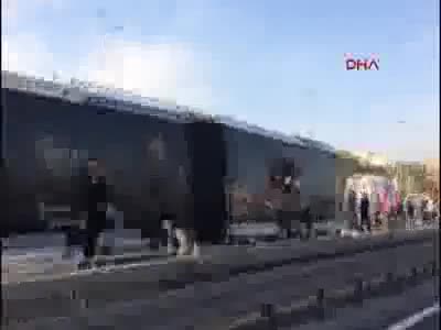 İstanbul'da metrobüs yolunda kaza