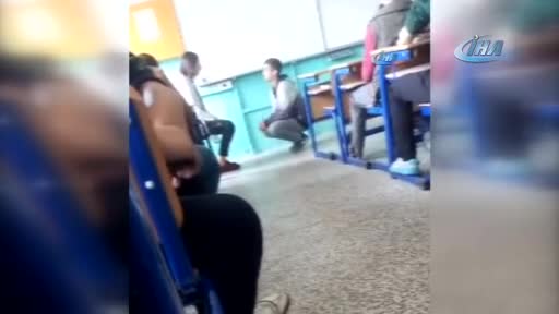 Diz çöktürdü, defalarca tokat attı