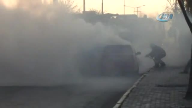 Gaz aldıktan sonra yanmaya başladı