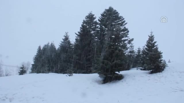 Bursa Uludağ'da kar yağışı