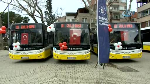 Gemlik-Bursa arası 14 yeni halk otobüsü hizmete girdi