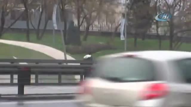 E-5'te korku dolu anlar kamerada!