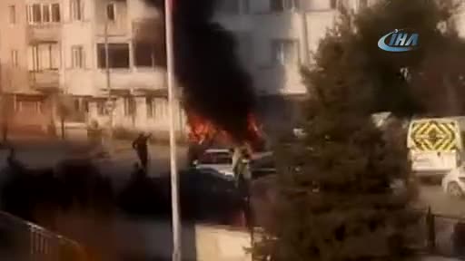 Bursa'da vergi dairesine girdi, arabası küle döndü