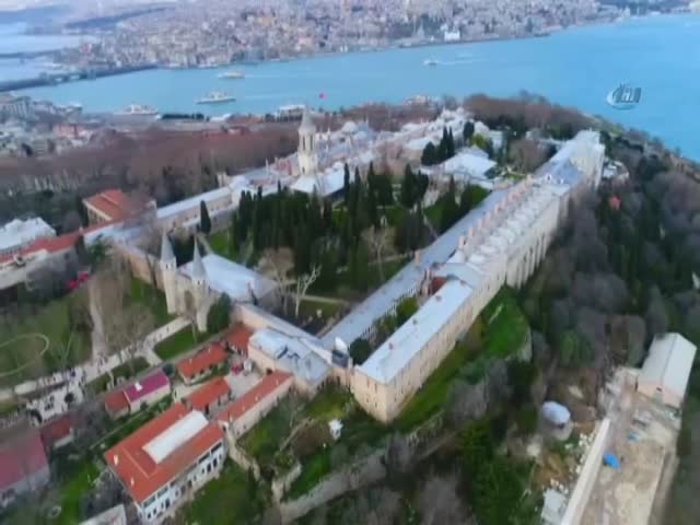 Restorasyondaki Topkapı Sarayı havadan görüntülendi