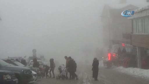 Bursa Uludağ yoğun kar ve sise rağmen doldu taştı!