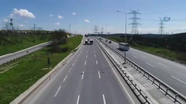 Hafriyat kamyonlarına denetim havadan görüntülendi