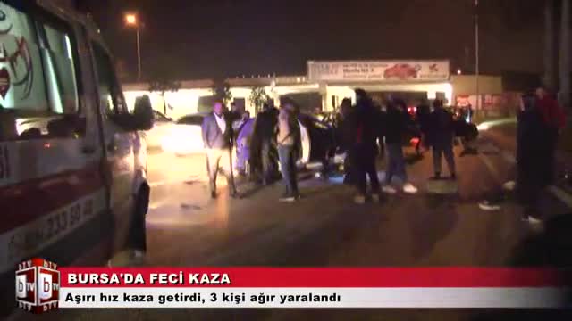 Bursa'da eğlence dönüşü feci kaza, faciaya ramak kaldı