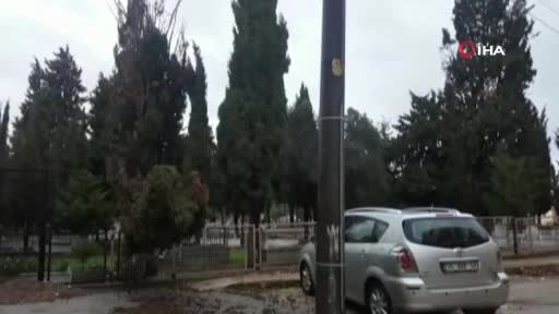 Bursa Karacabey'de fırtına ağaçları devirdi