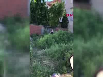 Bursa'da çocuklar polisi görünce yeşilliklere saklandılar
