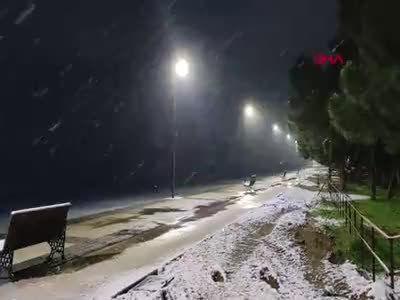 Bursa'da kar yağışı, İznik Gölü'ne can suyu oldu