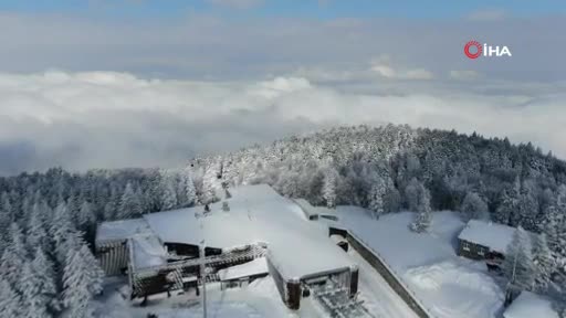 Bursa Uludağ'dan büyüleyici kar manzaraları