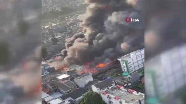 Endonezya'da hayvan pazarında yangın çıktı