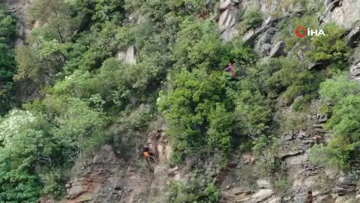 Bursa'da polisten kaçmak için tırmandığı kayalıkta mahsur kaldı