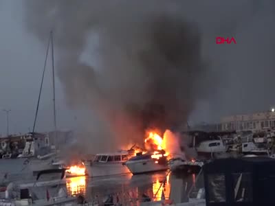 İstanbul Avcılar limanında 7 tekne yandı