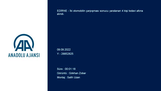 Edirne'de iki otomobil çarpıştı, 4 kişi yaralandı