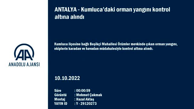 Antalya'daki orman yangını kontrol altına alındı