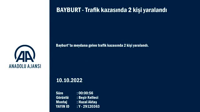 Bayburt'ta hafif ticari araç şarampole devrildi: 2 kişi yaralandı