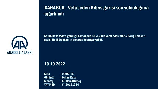 Kıbrıs Barış Harekatı gazisi son yolculuğuna uğurlandı
