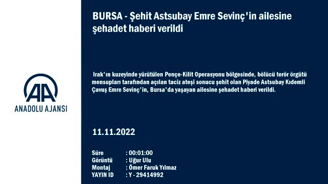 Bursalı şehidin evine Türk bayrağı asıldı