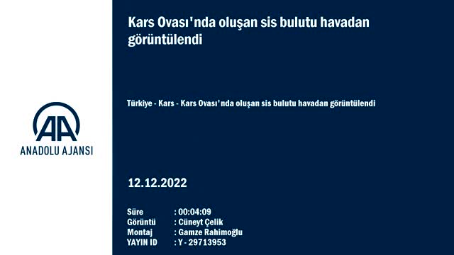 Kars Ovası'nda oluşan sis bulutu havadan görüntülendi