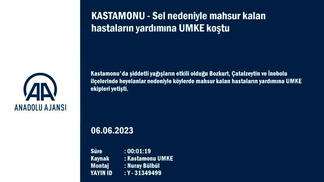 Kastamonu'da sel yüzünden mahsur kalan hastaların imdadına UMKE yetişti
