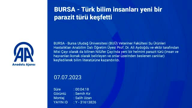 BUÜ'de Türk bilim insanları yeni bir parazit türü keşfetti!
