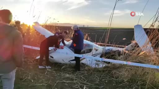Bursa'da eğitim uçağı zorunlu iniş sırasında düştü! -2