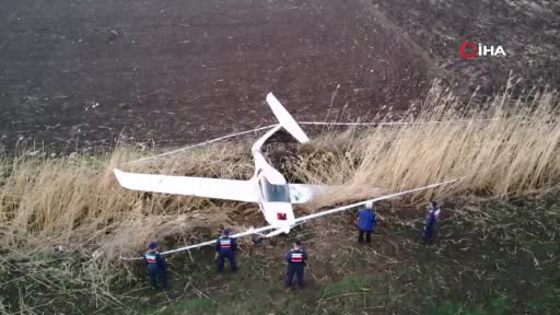 Bursa'da eğitim uçağı zorunlu iniş sırasında düştü! -4
