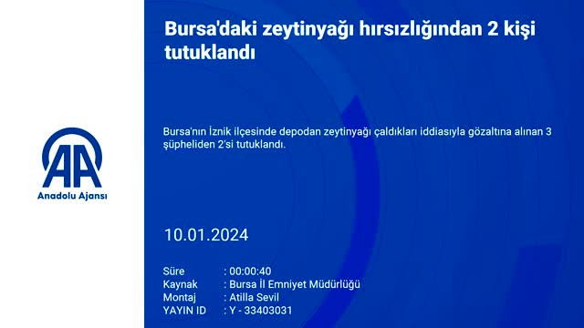 Bursa'da zeytinyağı hırsızlığı: 2 kişi tutuklandı