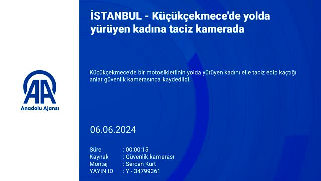 İstanbul'da yolda yürüyen kadına taciz kamerada