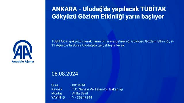 Uludağ'da yapılacak TÜBİTAK Gökyüzü Gözlem Etkinliği yarın başlıyor