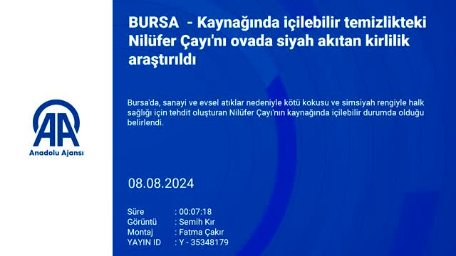 Bursa'da Nilüfer Çayı'nın kaynağında içilebilir durumda olduğu belirlendi
