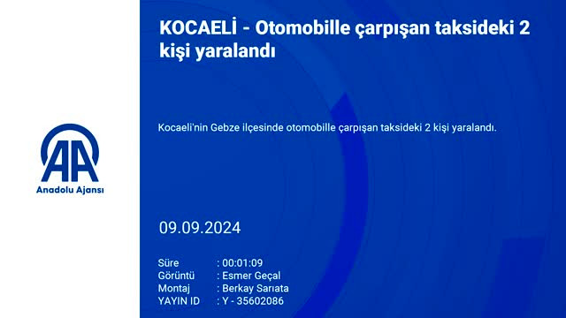 Kocaeli'de taksi ile otomobil çarpıştı! 2 yaralı