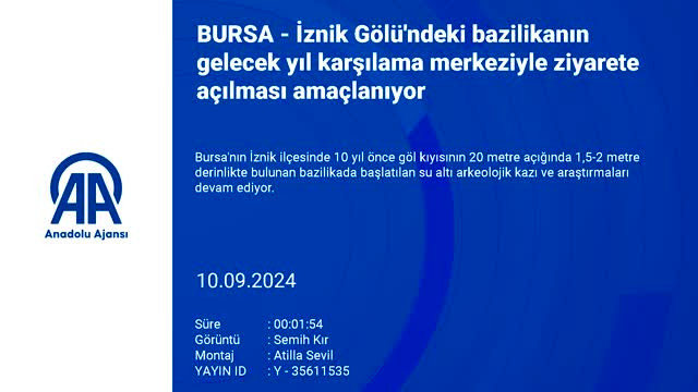 Bursa'da Arkeoloji Bölümü Başkanı Şahin, İznik gölündeki&nbsp;9 yıllık Bazilika araştırmalarını anlattı