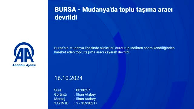 Bursa Mudanya'da toplu taşıma aracı devrildi