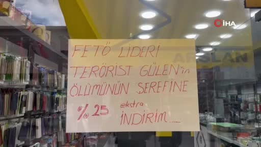 Bursa İznik'te esnaf, Fethullah Gülen'in ölümüne özel indirim başlattı