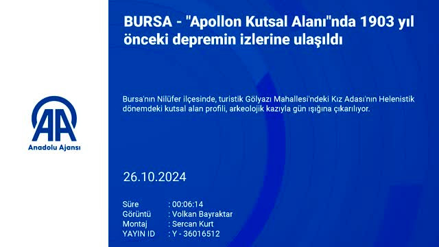 Bursa "Apollon Kutsal Alanı"nda 1903 yıl önceki depremin izlerine ulaşıldı