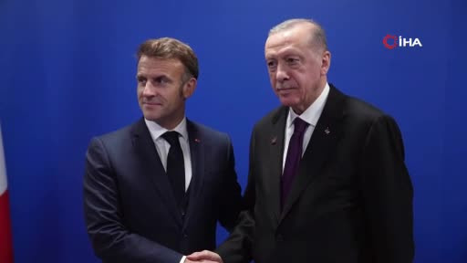 Cumhurbaşkanı Erdoğan,  Macron ile görüştü