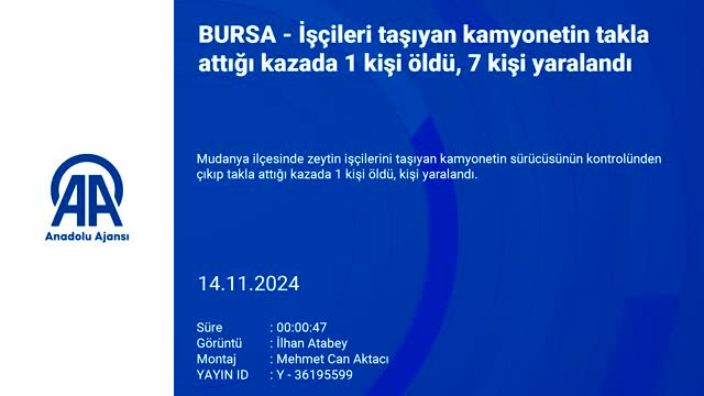 İşçileri taşıyan kamyonet ağaca çarptı: 1 ölü, 7 yaralı