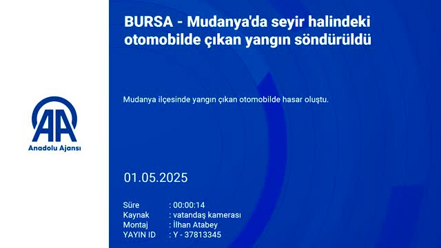 Bursa'da seyir halindeki otomobilde yangın!