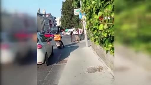 Karısını takip eden şahsı dakikalarca dövdü!