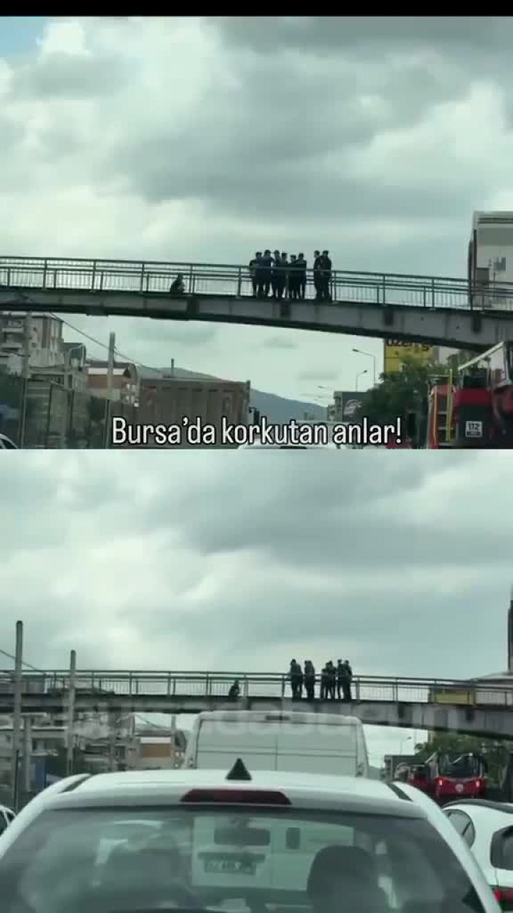 Bursa'da korkutan anlar! Köprüye çıktı...