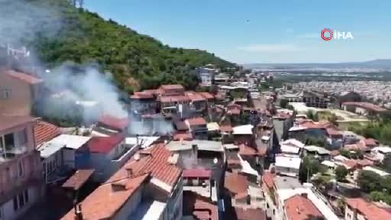 Bursa'da kentin birçok noktasından görüldü! İtfaiye bile zor ulaştı