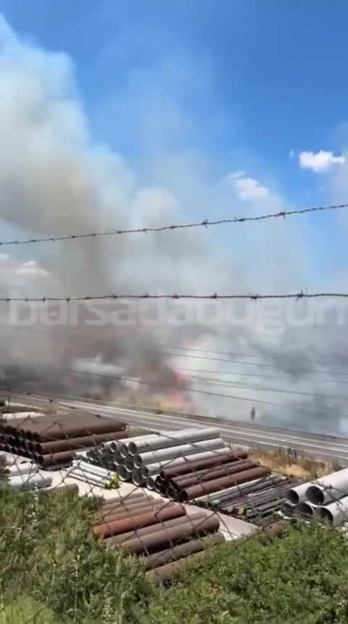 Bursa'da otluk alandan bir anda alevler yükseldi! İtfaiyeden hızlı müdahale...