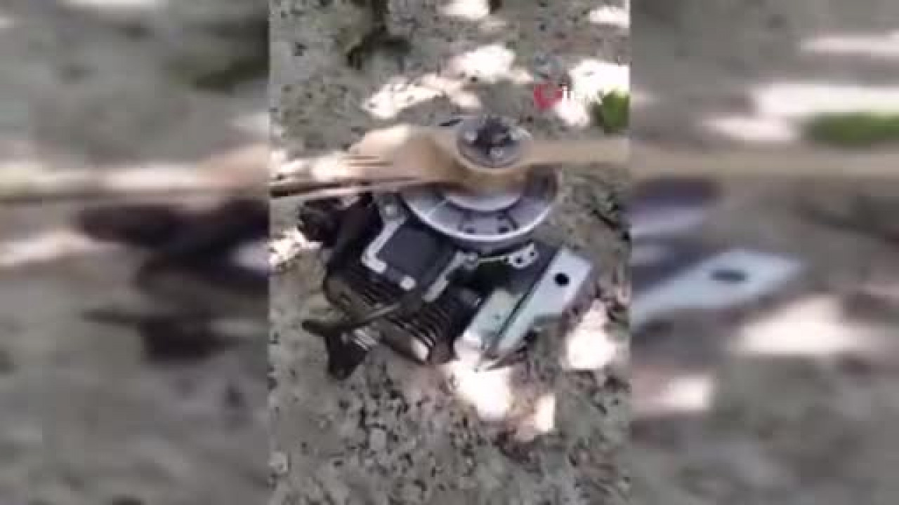 Evinin bahçesine düşen İHA alev aldı! Ekipler olay yerinde...